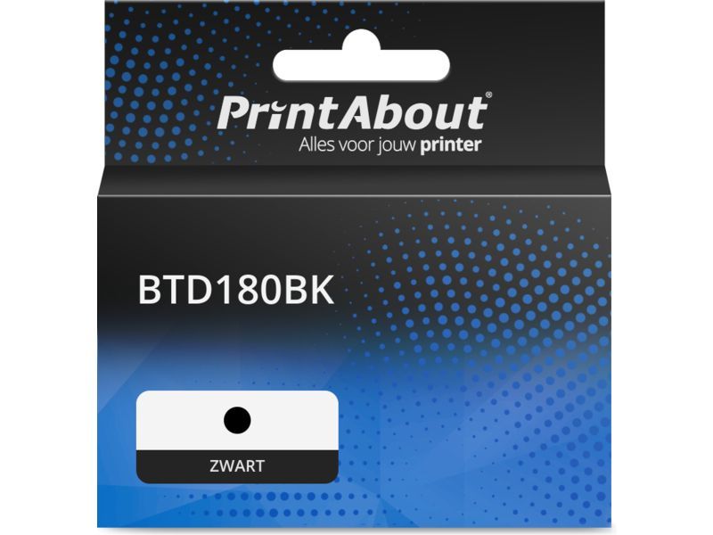 PrintAbout Inktcartridge BTD180BK Zwart geschikt voor Brother