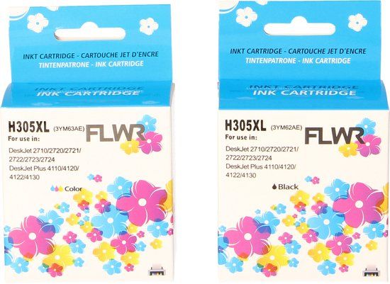 FLWR - Inktcartridge 305XL - 2-pack Zwart en Kleur - Geschikt voor HP