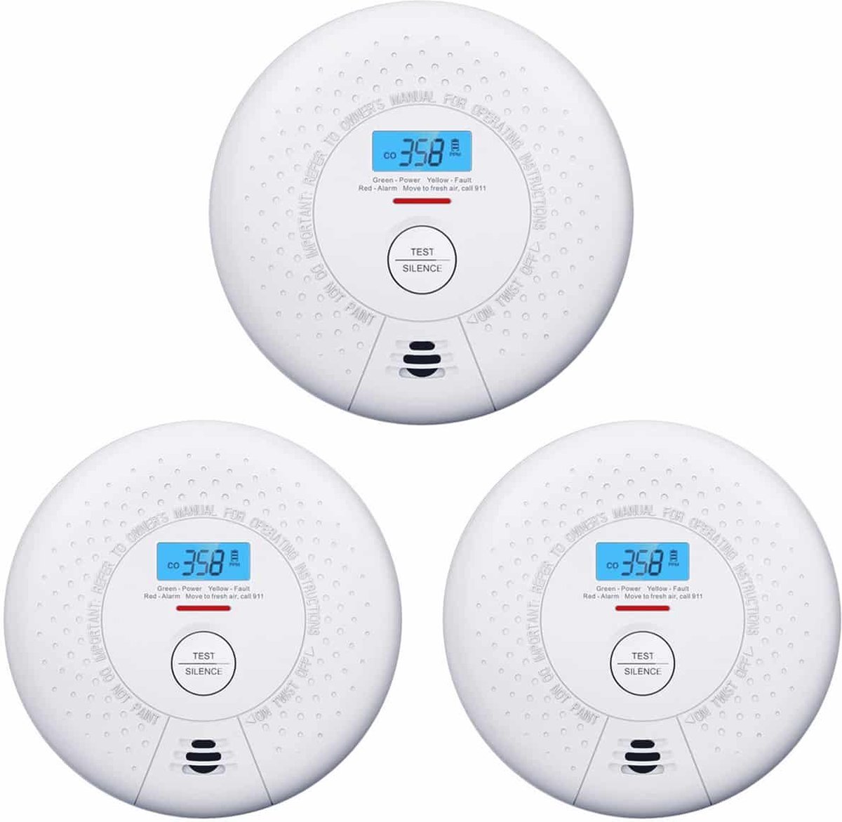 X-sense SC01 Combimelder 3-pack - rookmelder en koolmonoxidemelder - combimelders - rook en koolmonoxide