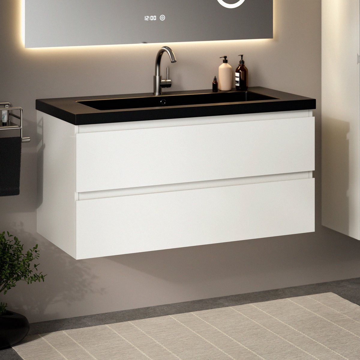 Mirlux Badkamermeubel Glanzend Wit 100 cm