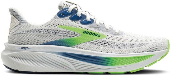Brooks Ghost 17 Hardloopschoenen Heren - Wit - Groen - Blauw - Maat 43