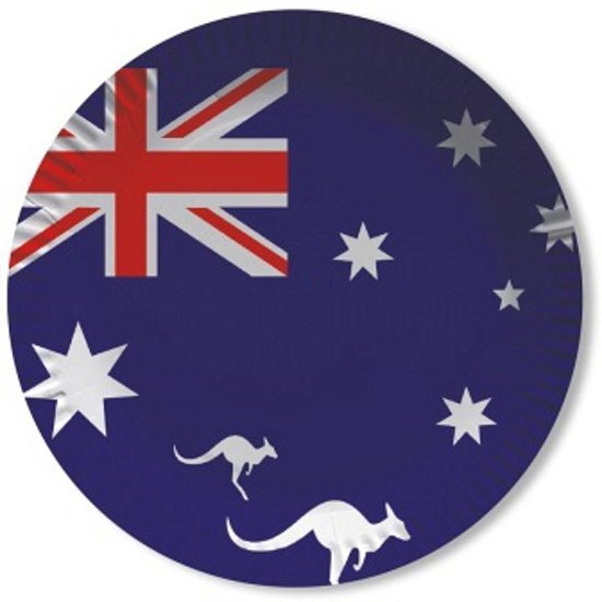 Fun & Feest party gadgets Australie wegwerp bordjes 8 stuks
