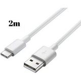 Phonillico® Kabel voor Samsung Galaxy A20E / A40 / A50 / A70 / A80 / S10 / S10 PLUS / S10E / S9 / S9 PLUS / S8 / S8 PLUS / NOTE 10 / NOTE 10 PLUS / NOTE 9 / NOTE 8 / A8 2018 / A9 2018 / A3 2017 / A5 2017 - USB-C-type oplaadkabel meet 2 meter