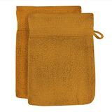 Soleil d'Ocre Lagune Kavel van 2 Handschoenen van Toilet, Katoen, Mosterd, 16 x 21 cm
