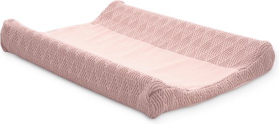 Jollein Hoes voor aankleedkussen River knit pale pink 50x70cm - Roze/lichtroze - Gr.50x70 cm roze, pink