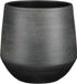Mica Decorations Plantenpot/bloempot - terracotta - zwart - relief patroon - D24 x H23