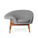 Warm Nordic Fauteuil Fried Egg tissu canvas 134 gris chiné, pieds en teck huilé