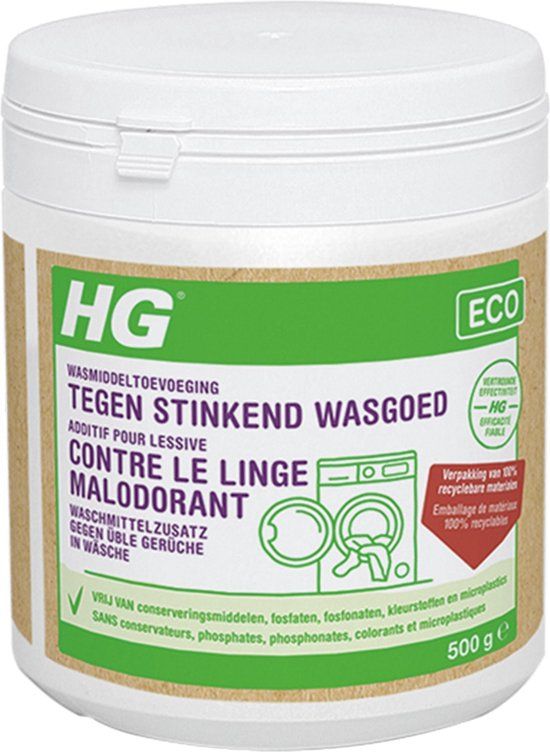 HG ECO - Wasmiddeltoevoeging Tegen Stinkend Wasgoed - 500g - 16 Wasbeurten