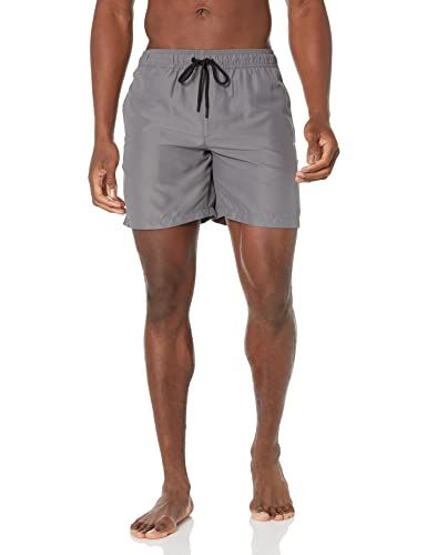 Amazon Essentials Men's Quick-Dry Swim Trunks - 7" Inseam, Charcoal, M