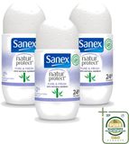 Sanex 3 x Natur Protect Déodorant Roll-on - Pur & Frais - Avec Bambou Naturel - 50 ml