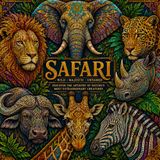 Safari sightseeing: Adult colouring book for the mind: 50 safari animals with intricate patterns to help with stress
