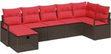 vidaXL Bankstel Bruin/ Rood