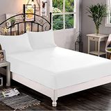Elegant Comfort 1500 Premium hotelkwaliteit hoeslaken, zachtste kwaliteit microvezel - diepe zak tot 40,6 cm, kreuk- en vervagingsbestendig, kingsize, wit