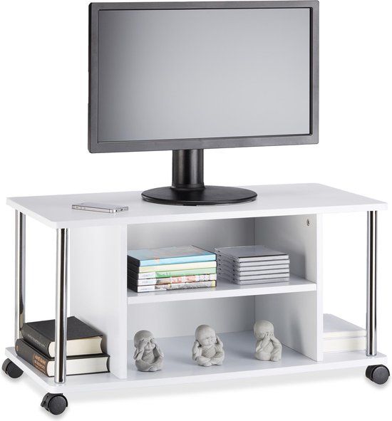 Relaxdays TV-meubel - 80 cm - Wit