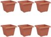 vidaXL Vierkante Bloempot Baksteenrood Kunststof 20 x 20 x 16 cm (6 stuks)
