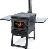 ASH Camping Houtkachel Grill3 - veranda kachel compleet - draagbaar - Zwart