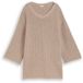 Tom Tailor - Grande taille - Pull en tricot avec motif ajouré - Coupe ample - Taille 52 - Taupe gris doux