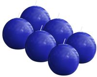 Bolsius - Glanzende bolkaarsen - 6 Stuks - Blauw - 7cm - 16 Branduren
