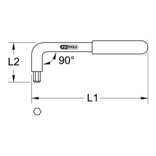 KS Tools geïsoleerde haakse pinsleutel, 3mm