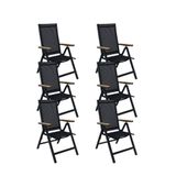 LUX outdoor living Norali dining tuinstoel verstelbaar set van 6 | textileen + aluminium | antraciet