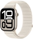 Strap-it Wave nylon bandje met klittenbandsluiting - geschikt voor Apple Watch Series 1-10, SE, SE2, SE3 - 38mm, 40mm, 41mm, 42mm - Sterrenlicht