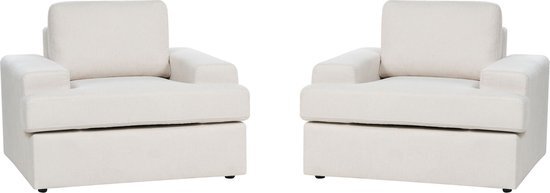 ALLA - Fauteuil set van 2 - Lichtbeige - Polyester