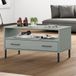 Maison Exclusive Table basse OSLO avec pieds en métal, gris, 85x50x45 cm, bois massif