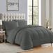 Down Alternatief Trooster Alle Seizoen Warmte Luxe Pluche Loft Microfiber Vul Dekbed Insert Bedding, Koningin, Grijs