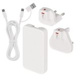 EMOS GaN 65W reisadapter internationaal met EU, UK, US stekker, slim design