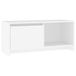Meuble TV 90x35x40 cm bois travaillé blanc
