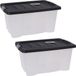 Storage Solutions Opbergdozen/organizers met deksel 4x stuks - kunststof - 13L