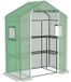 StarTech Tuinkas - Foliekas - PE-folie, 140x73x190 cm - 1 deur, 2 ramen - 2 U-vormige planken - Olijfgroen