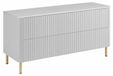 3xE living Armoire de salle de bain 120, Blanc, avec lavabo, pieds or, 120,7 x 44,4 x 64,9 cm