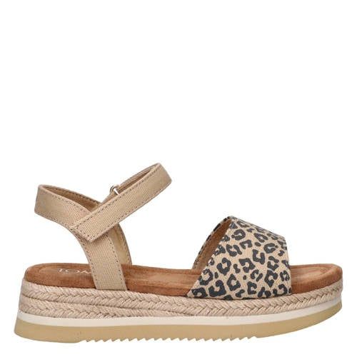 Toms Diana Jr. sandalen met panterprint beige/zwart