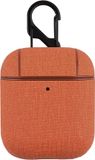 By Qubix AirPods 1/2 hoesje - Hard Case - Oranje - Linnen patroon