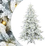 vidaXL Kunstmatige Hinged Kerstboom Wit 180 cm PVC en Staal