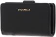 COCCINELLE Metallic Soft Mini Wallet Grained Leather Noir zwart