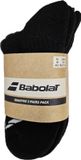 Babolat Quarter 3 Pair Half High Sports Socks - Black - Size 39/42