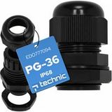Edo Technic Presse-étoupe Pg-36 Ip68 Noir Anti-uv Avec Contre-écrou