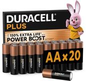 Duracell Plus AA - alkaline batterijen - 1,5V, LR6 - 20 stuks