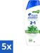 Head & Shoulders 5 x Shampoo 2-en-1 Menthol Fresh Anti-pellicules, 300 ml - Pack avantage