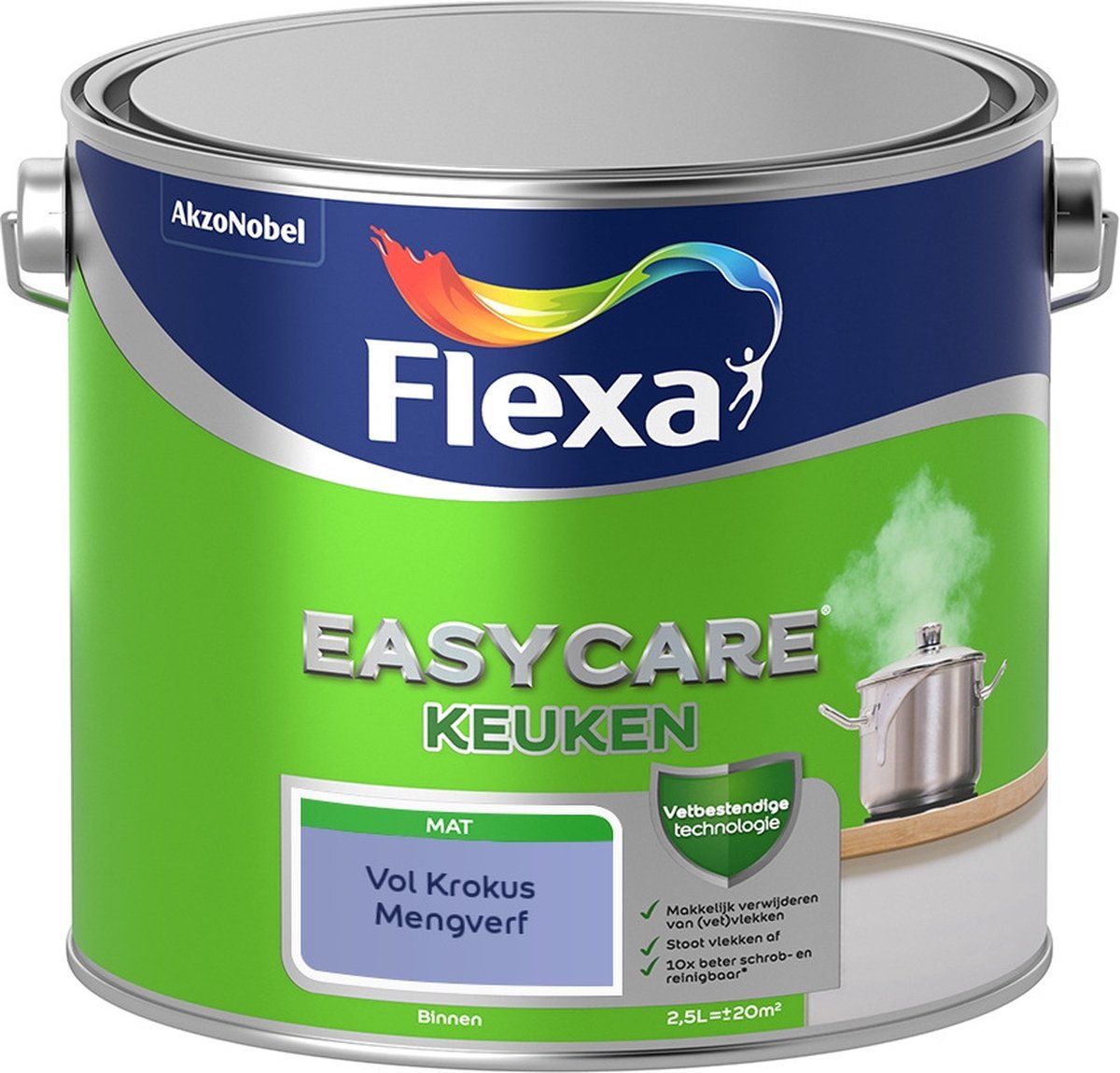 FLEXA Easycare Muurverf - Keuken - Mat - Vol Krokus - 2,5 liter