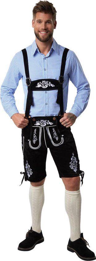 Tectake Dressforfun Lederhose Frankenwald M - Zwart - Mannen
