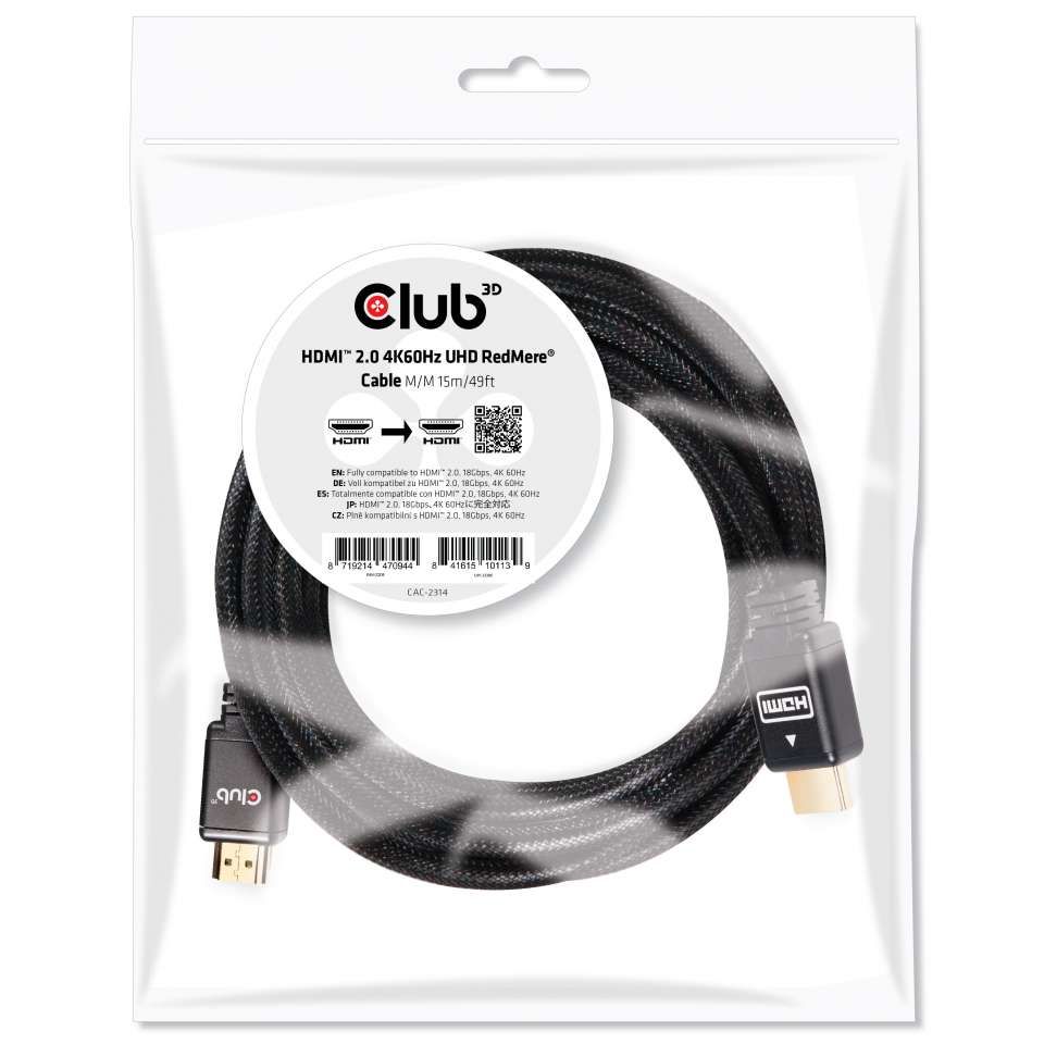 Club 3D HDMI 2.0 4K60Hz UHD RedMere Kabel 15 meter - CAC-2314