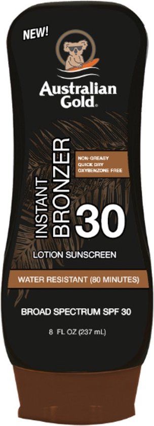 Australian Gold SPF 30 Lotion met Bronzer - 237 ml - Zonnebrandcrème