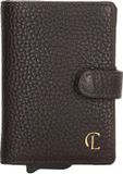 Charm London Washington Creditcard etui - Leer - Donkerbruin