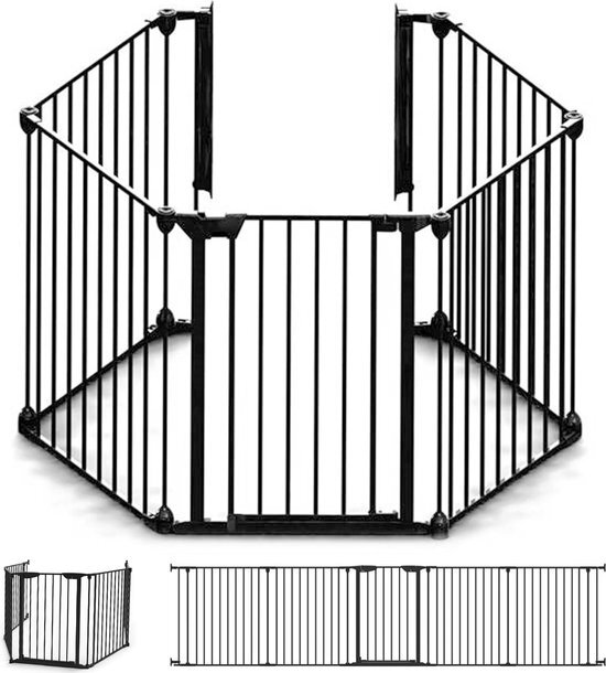 Noma 5 panelen hek/roomdivider black