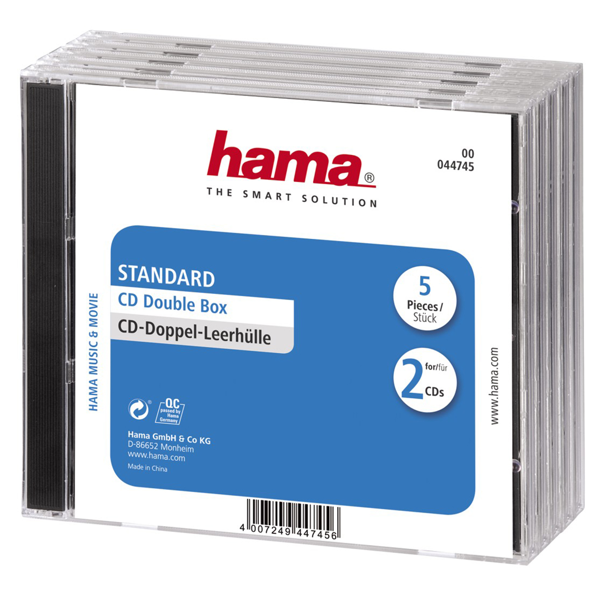Hama CD Double Jewel Case Standard, Pack 5