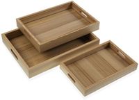 Versa Set van 3 MDF-houten dienbladen 30 x 5,5 x 40 cm