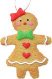 Merkloos / Sans marque Creation Gross Kersthanger - gingerbread peperkoek vrouwtje - kunststof - 11 cm